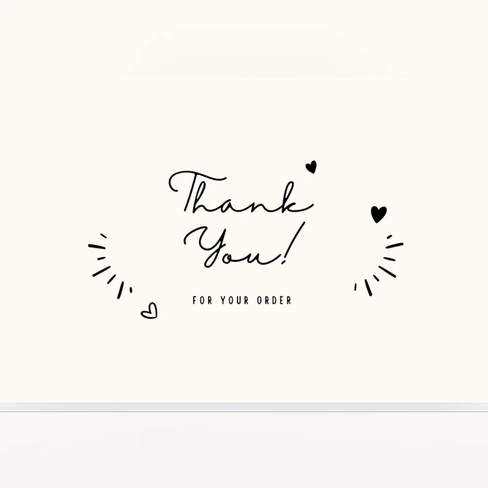 50 Count 4x6 Simplistic Hearts Thank You Notes Labels/Thank You Stickers